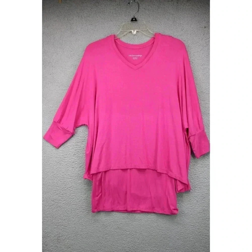 Soft Surroundings Pink Layered Tunic Top-Petite Small-Oversized-Barbiecore